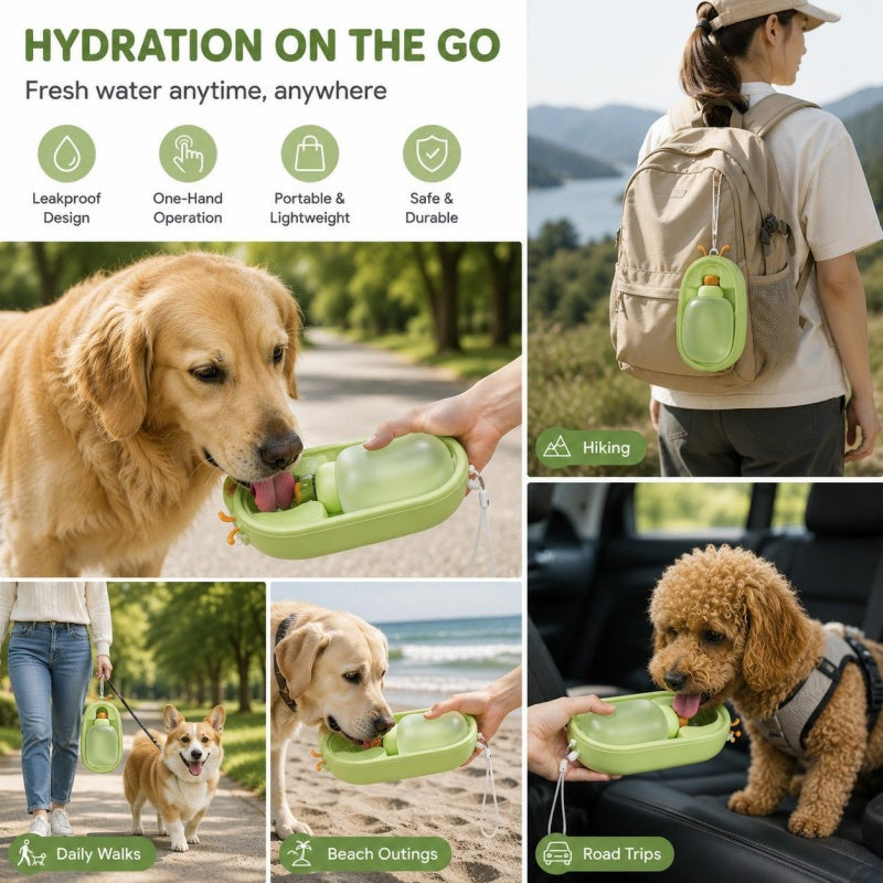 Portable Pet Water Bottle with Lanyard