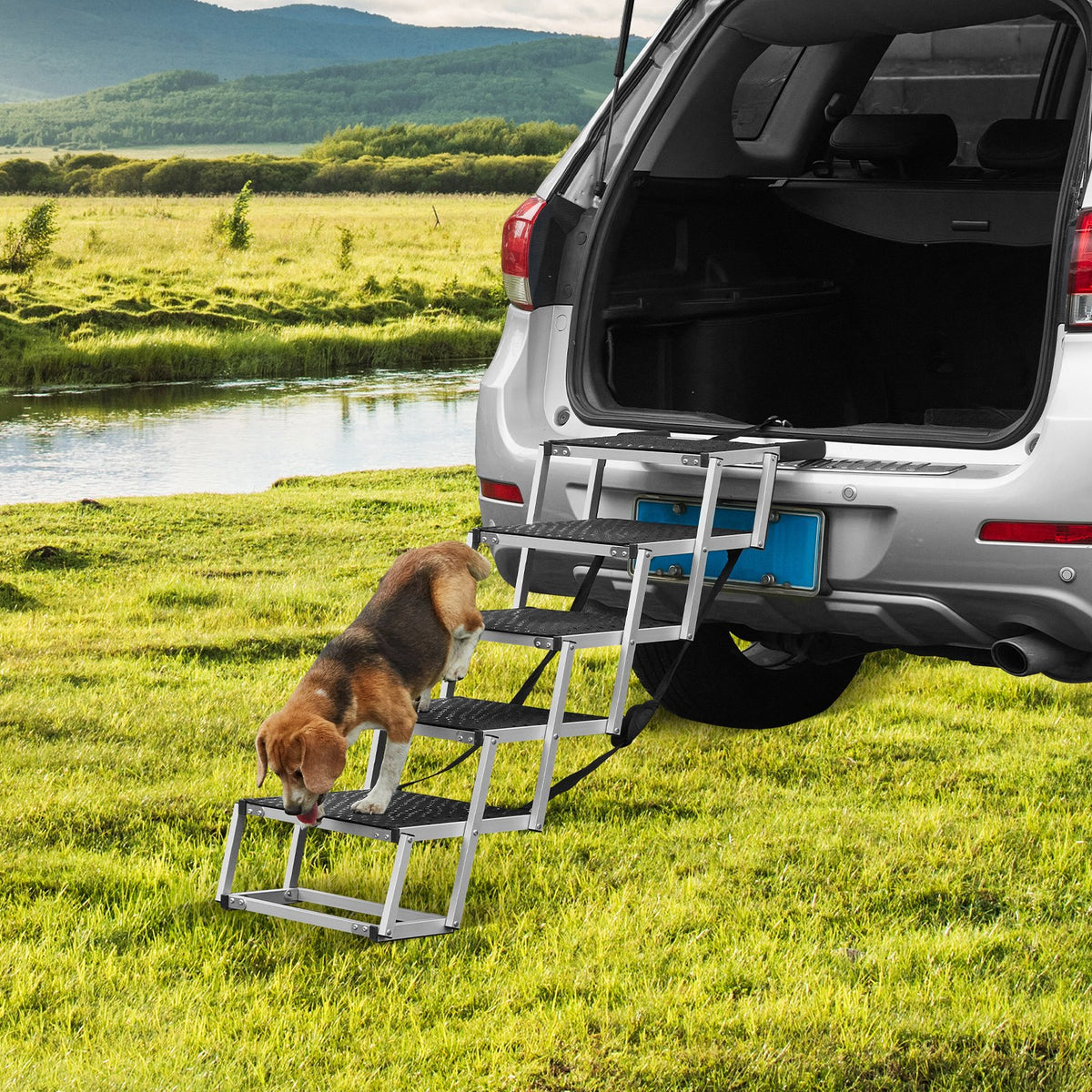Folding Aluminum Dog Car Stairs, 5 Steps (Up to 150 lb) - view 4