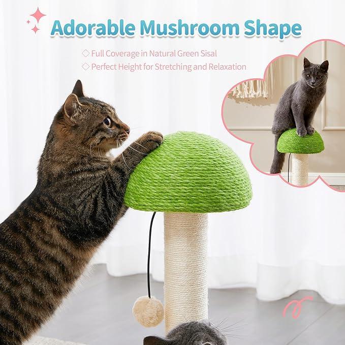 Mushroom Cat Scratching Post with Ball Track Toy - view 2