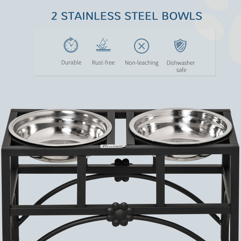 Elevated Double Dog Bowl Stand with 2 Stainless Steel Bowls - view 2