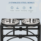 Elevated Double Dog Bowl Stand with 2 Stainless Steel Bowls - view 2