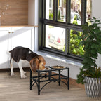 Elevated Double Dog Bowl Stand with 2 Stainless Steel Bowls