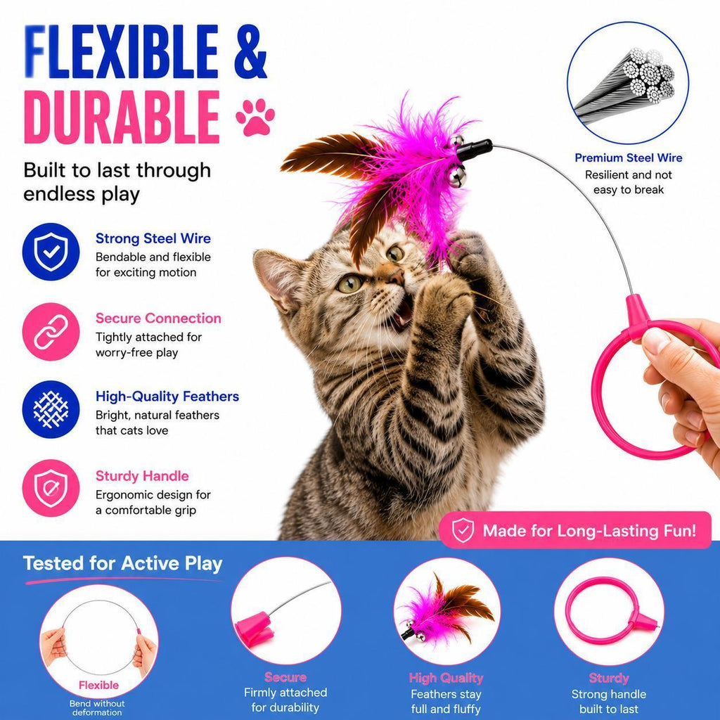 Wearable Feather Collar Cat Toy, 2-Piece Set - view 4