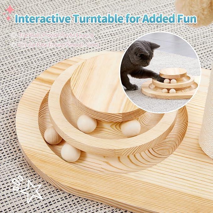 Mushroom Cat Scratching Post with Ball Track Toy - view 3
