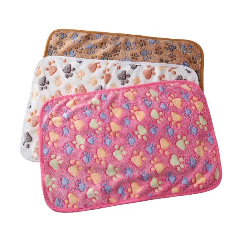 Soft Fleece Pet Blankets with Paw Print, 3-Pack - view 4