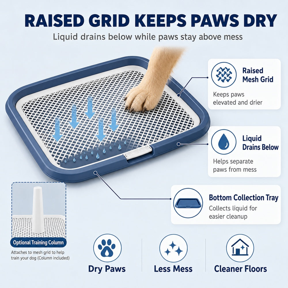 Indoor Dog Potty Tray with Raised Grid, 25.6 × 19.7 in - view 6