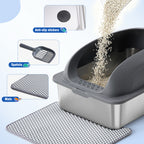 Stainless Steel Cat Litter Box with High-Sided Lid, XL - view 9