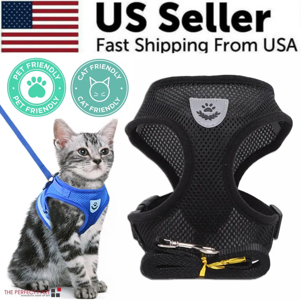Breathable Mesh Harness & Leash Set for Cats and Small Dogs - view 2