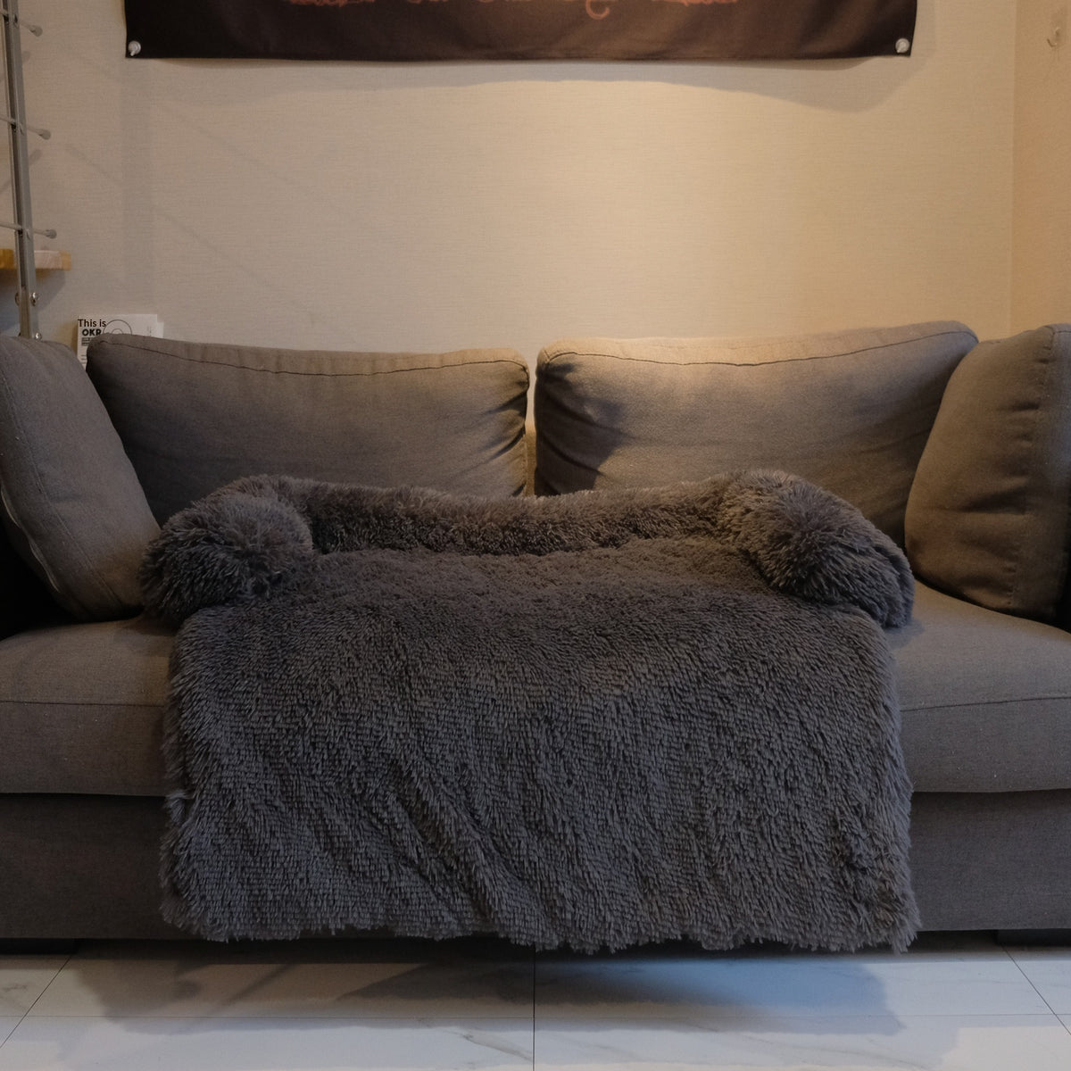 Calming plush couch and floor dog bed, image 7