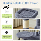 44-Inch Cat Tree Tower with Condo, Hammock & Sisal Posts - view 7