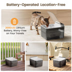 Wireless Stainless Steel Cat Water Fountain with Motion Sensor, 3 L - view 4