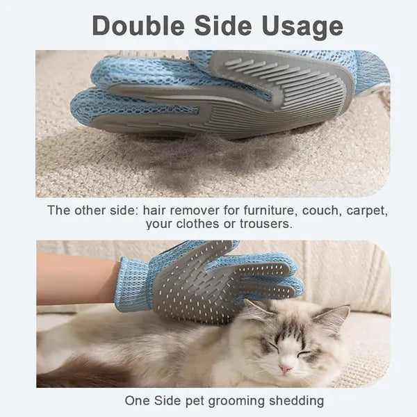 2-in-1 Pet Grooming Glove (Deshedding & Hair Remover) - view 2