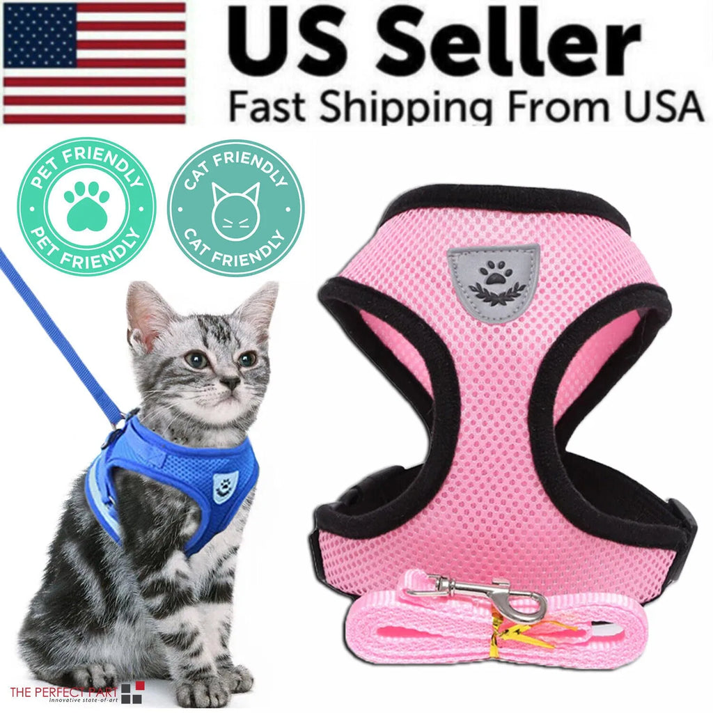 Breathable Mesh Harness & Leash Set for Cats and Small Dogs