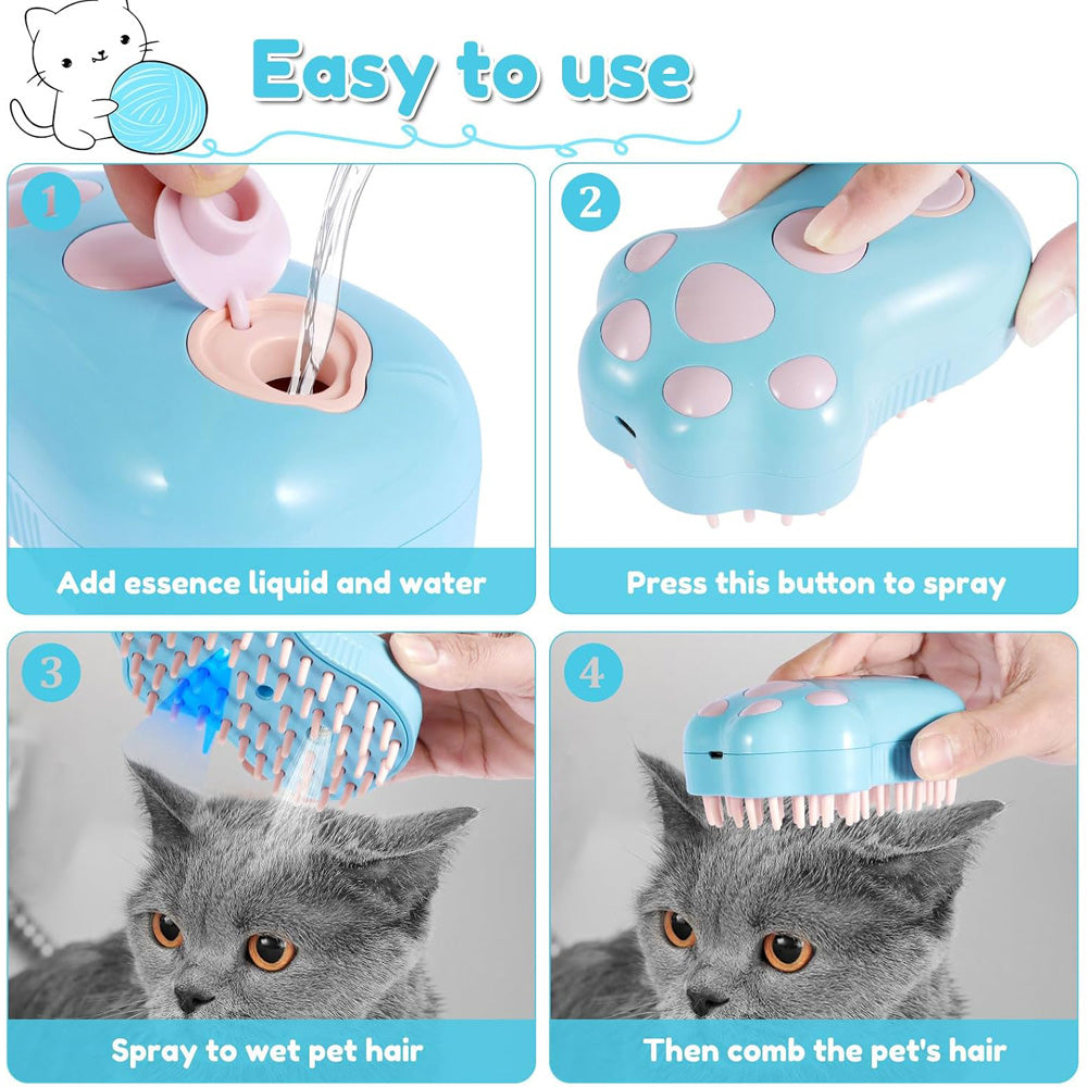 Paw-Shaped Steam Grooming Brush for Cats & Dogs - view 7