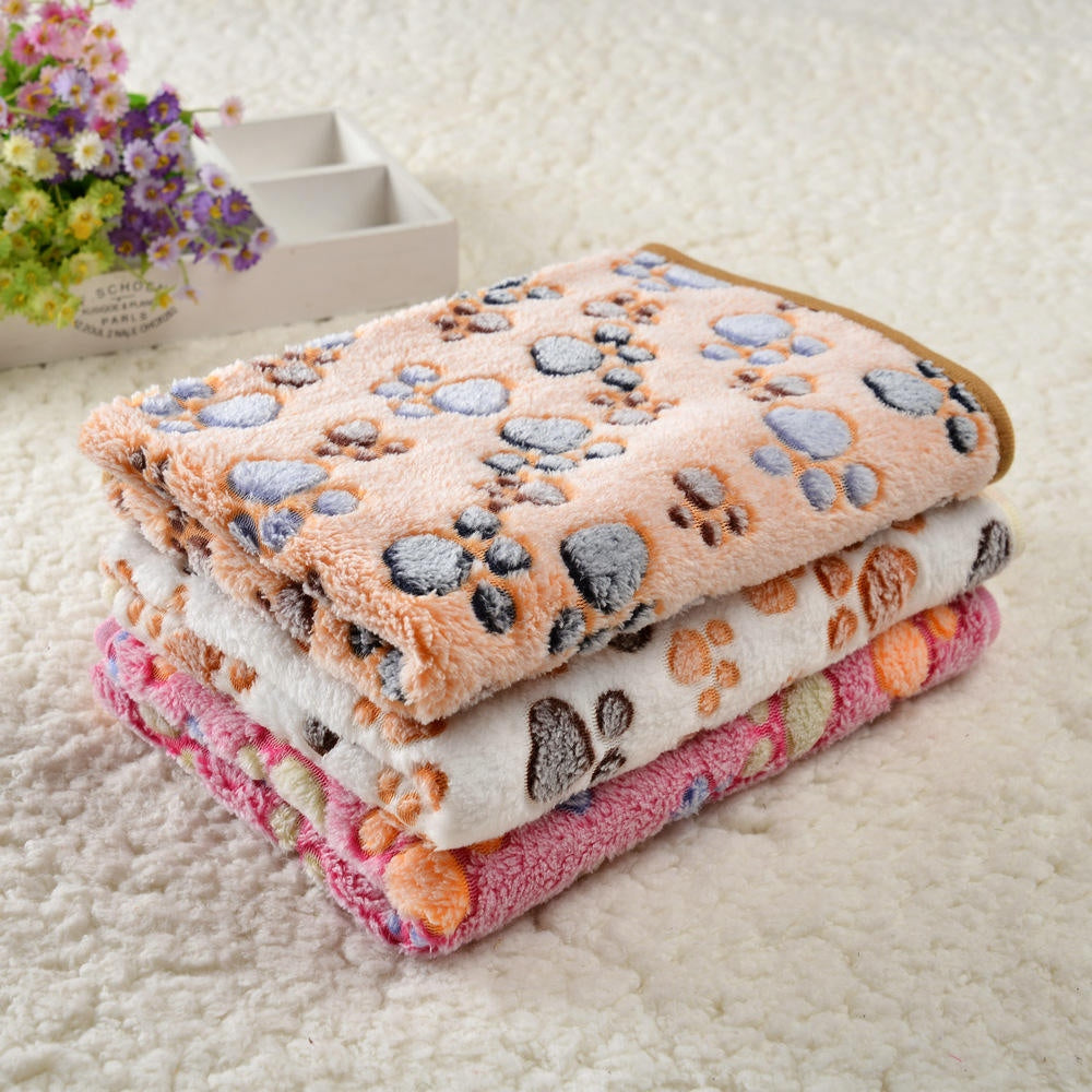 Soft Fleece Pet Blankets with Paw Print, 3-Pack - view 2