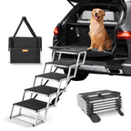 Folding Aluminum Dog Car Stairs, 5 Steps (Up to 150 lb)