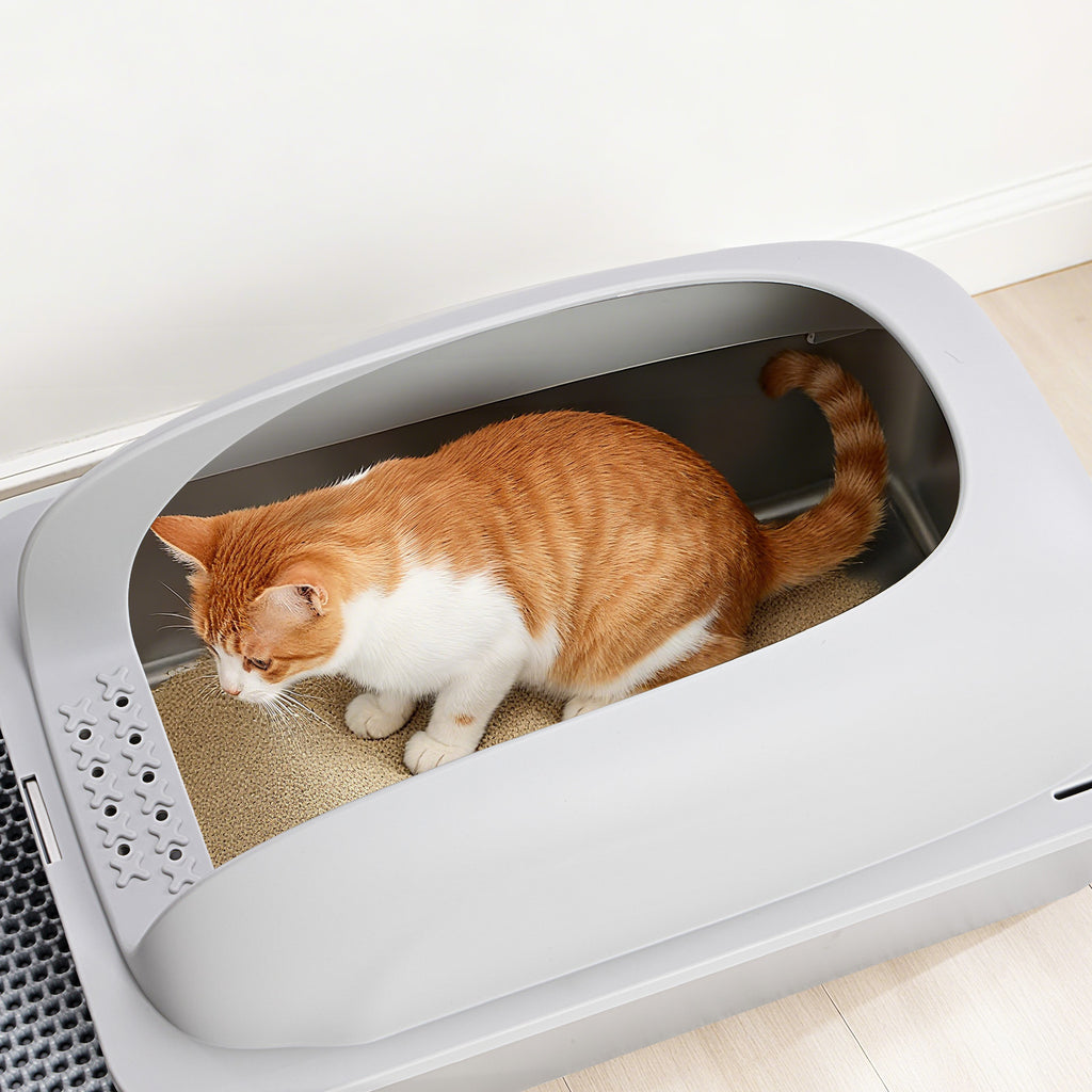Stainless Steel Cat Litter Box with High-Sided Lid, XL - view 7