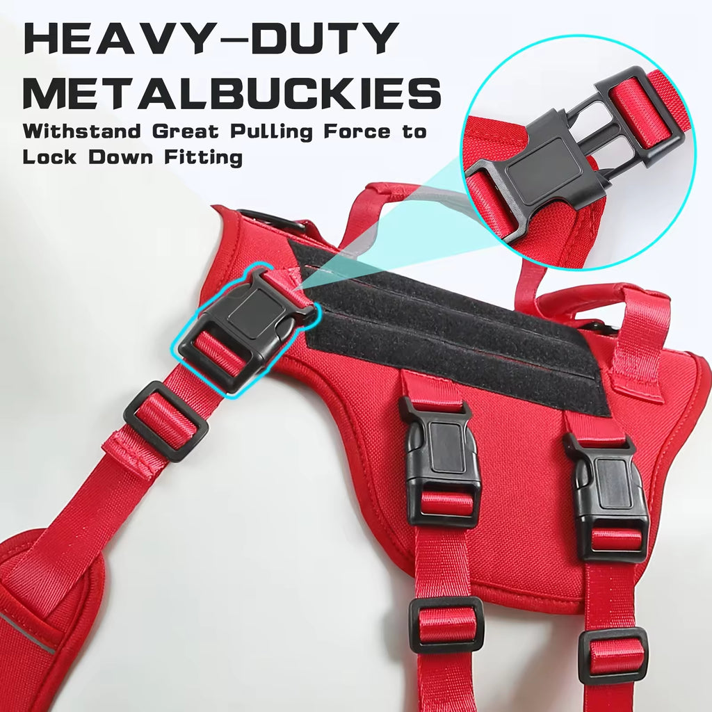 No-pull tactical dog harness with dual handles, image 4
