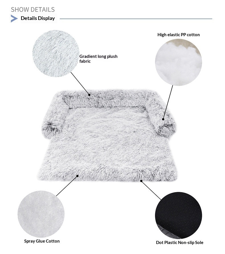 Calming plush couch and floor dog bed, image 6