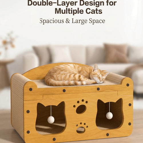 2-tier cat scratcher house, image 1