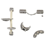 Wall-Mounted Cat Shelf Set, 4 Pieces (Hammock, Bridge & Scratching Post)