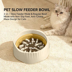 2-in-1 Cat Slow Feeder Bowl (Fast & Slow Modes)