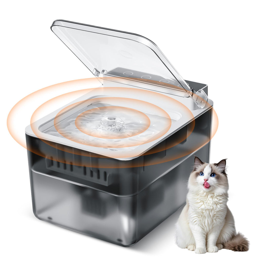 Wireless Stainless Steel Cat Water Fountain with Motion Sensor, 3 L