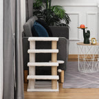 4-Step Cat Stairs with Sisal Scratching Posts, White - view 4