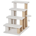 4-Step Cat Stairs with Sisal Scratching Posts, White - view 8