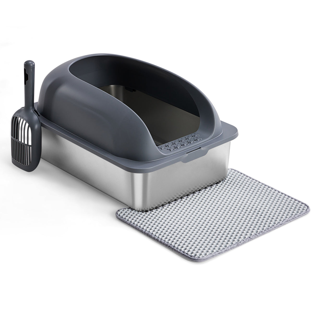 Stainless Steel Cat Litter Box with High-Sided Lid, XL - view 6