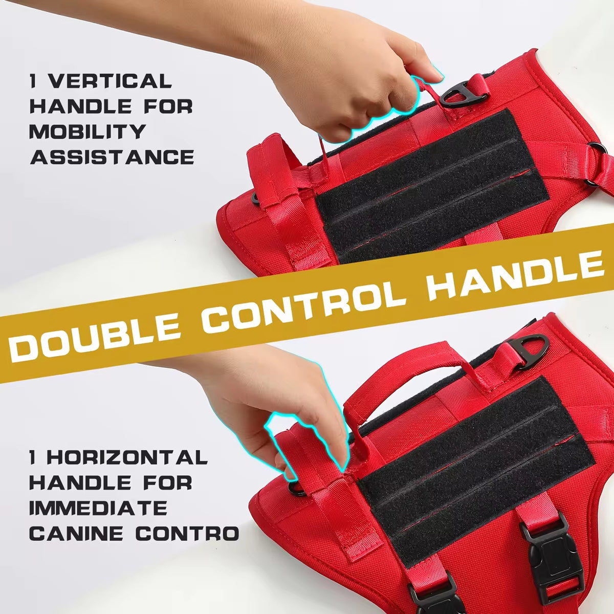 No-pull tactical dog harness with dual handles, image 9