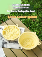 3-in-1 Collapsible Travel Slow Feeder Bowl