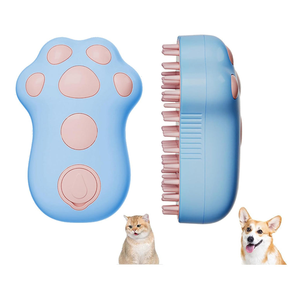 Paw-Shaped Steam Grooming Brush for Cats & Dogs