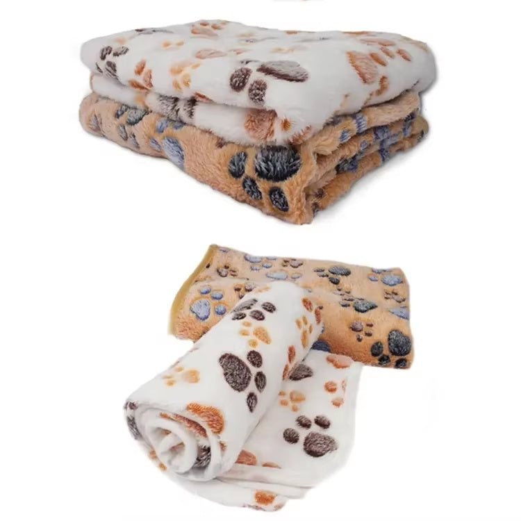 Soft Fleece Pet Blankets with Paw Print, 3-Pack - view 5