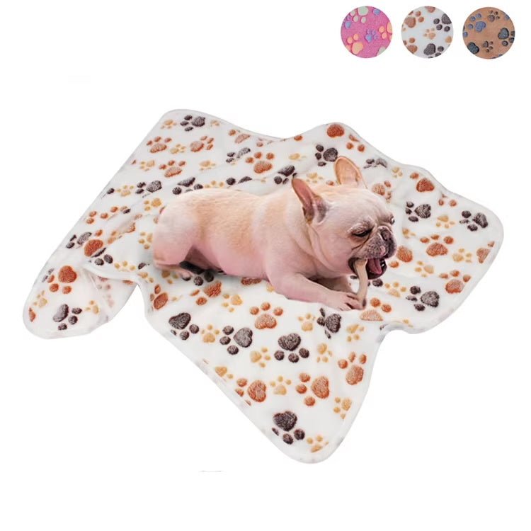 Soft Fleece Pet Blankets with Paw Print, 3-Pack - view 9