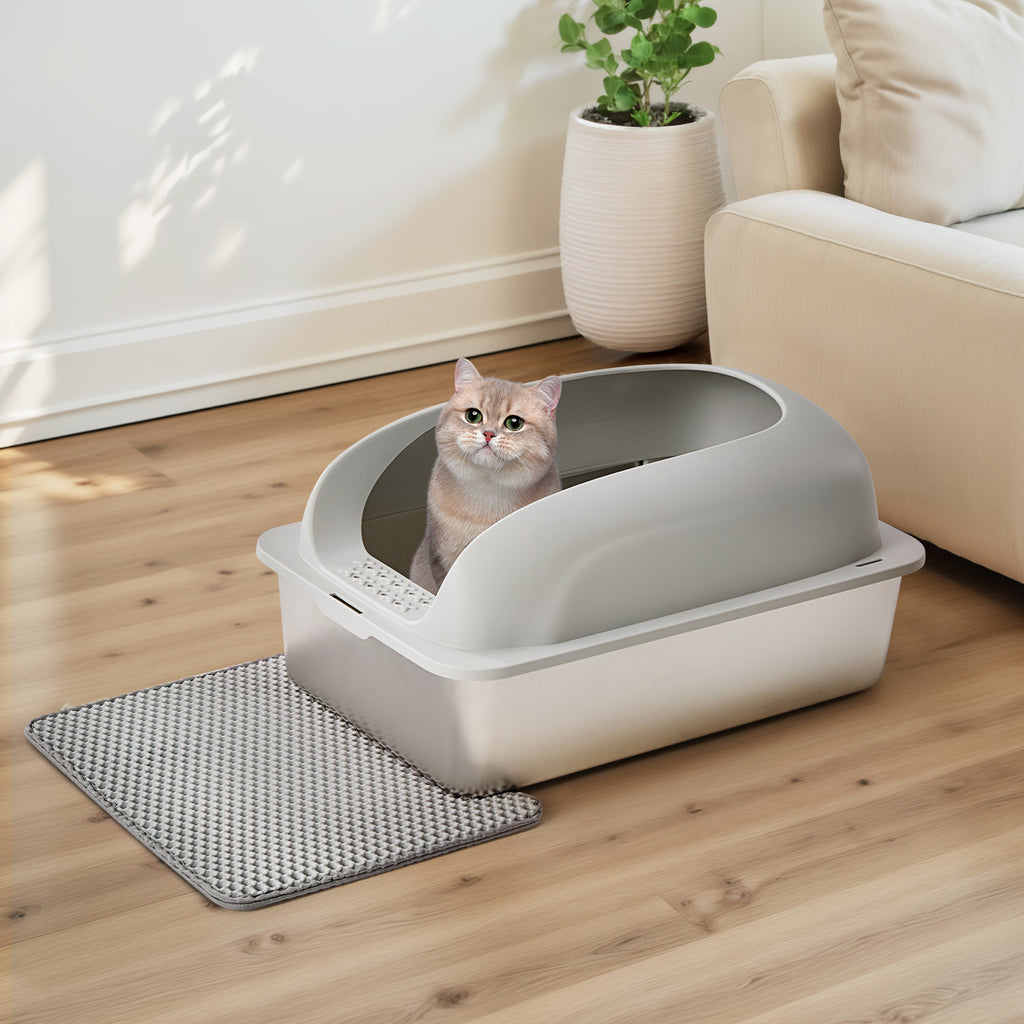 Stainless Steel Cat Litter Box with High-Sided Lid, XL - view 10